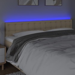 Tête de lit à LED Crème 200x5x78/88 cm Tissu 619758619758