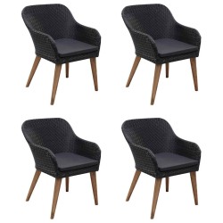 Ensemble à manger de jardin 5 pcs Noir 619762619762