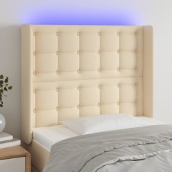 Tête de lit à LED Crème 103x16x118/128 cm Tissu 619763619763