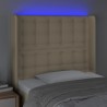 Tête de lit à LED Crème 103x16x118/128 cm Tissu 619763619763