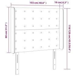 Tête de lit à LED Crème 103x16x118/128 cm Tissu 619763619763