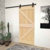 Porte coulissante Naturel et noir 90 x 210 cm 619765619765