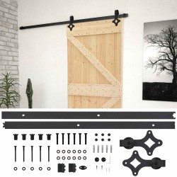 Porte coulissante Naturel et noir 90 x 210 cm 619765619765