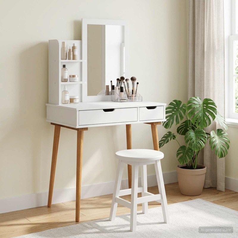 Ensemble de Coiffeuse FAUSKE 3 pcs Blanc 76 x 50 x 143 cm 619767619767