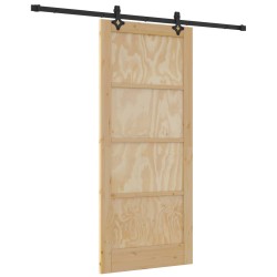 Porte coulissante Naturel et noir 86 x 198,5 cm 619769619769