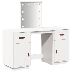 Ensemble de coiffeuse avec LED Blanc Bois de pin solide 619771619771