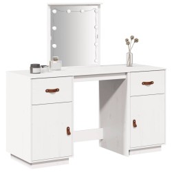 Ensemble de coiffeuse avec LED Blanc Bois de pin solide 619771619771
