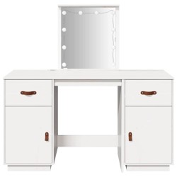 Ensemble de coiffeuse avec LED Blanc Bois de pin solide 619771619771