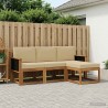 Ensemble de canapés d'extérieur avec coussin 4 pcs Naturel 619773619773
