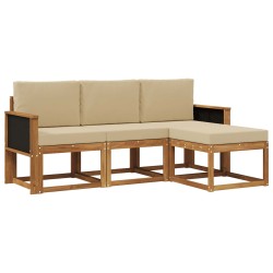 Ensemble de canapés d'extérieur avec coussin 4 pcs Naturel 619773619773