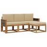 Ensemble de canapés d'extérieur avec coussin 4 pcs Naturel 619777619777