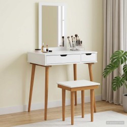 Ensemble de Coiffeuse FAUSKE 3 pcs Blanc 76 x 50 x 143 cm 619795619795