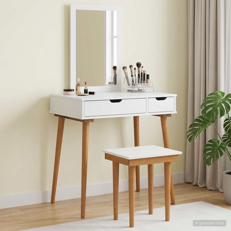 Ensemble de Coiffeuse FAUSKE 3 pcs Blanc 76 x 50 x 143 cm 619795619795