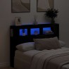 Tête de lit LED avec étagère Chêne noir 140 x 18,5 x 103,5 cm 619801619801
