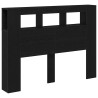 Tête de lit LED avec étagère Chêne noir 140 x 18,5 x 103,5 cm 619801619801