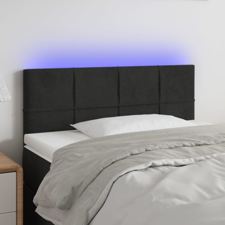 Tête de lit à LED Noir 100x5x78/88 cm Velours 619802619802