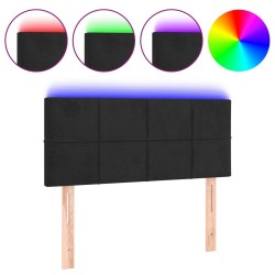 Tête de lit à LED Noir 100x5x78/88 cm Velours 619802619802