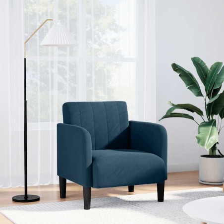 Fauteuil canapé avec accoudoirs velours bleu 54 cm 619808619808