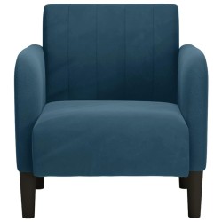 Fauteuil canapé avec accoudoirs velours bleu 54 cm 619808619808