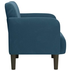 Fauteuil canapé avec accoudoirs velours bleu 54 cm 619808619808