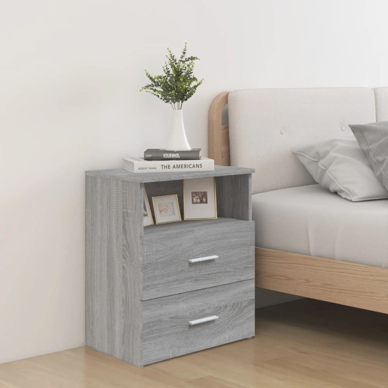 Tables de chevet 2 pcs Sonoma gris 50x32x60 cm 619818619818