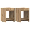 Support de Plante 2 pc Chêne Artisanal 30 x 30 x 40 cm 619830619830