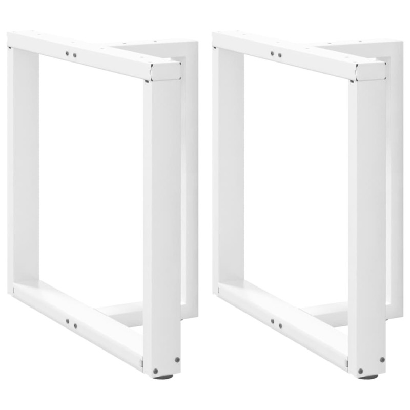 Pieds de table à manger en T, 2 pièces, blanc, 80 x 35 x (72-73) cm, acier 619853619853