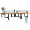 Étagère de vasque murale acier et bois massif d'acacia 619857619857