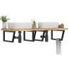 Étagère de vasque murale acier et bois massif d'acacia 619861619861