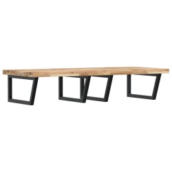 Étagère de vasque murale acier et bois massif d'acacia 619861619861