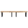 Étagère de vasque murale acier et bois massif d'acacia 619861619861