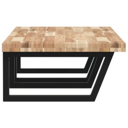 Étagère de vasque murale acier et bois massif d'acacia 619861619861