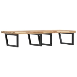 Étagère de vasque murale acier et bois massif d'acacia 619861619861