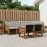 Ensemble de canapés d'extérieur 7 pcs Naturel et gris clair 619864619864