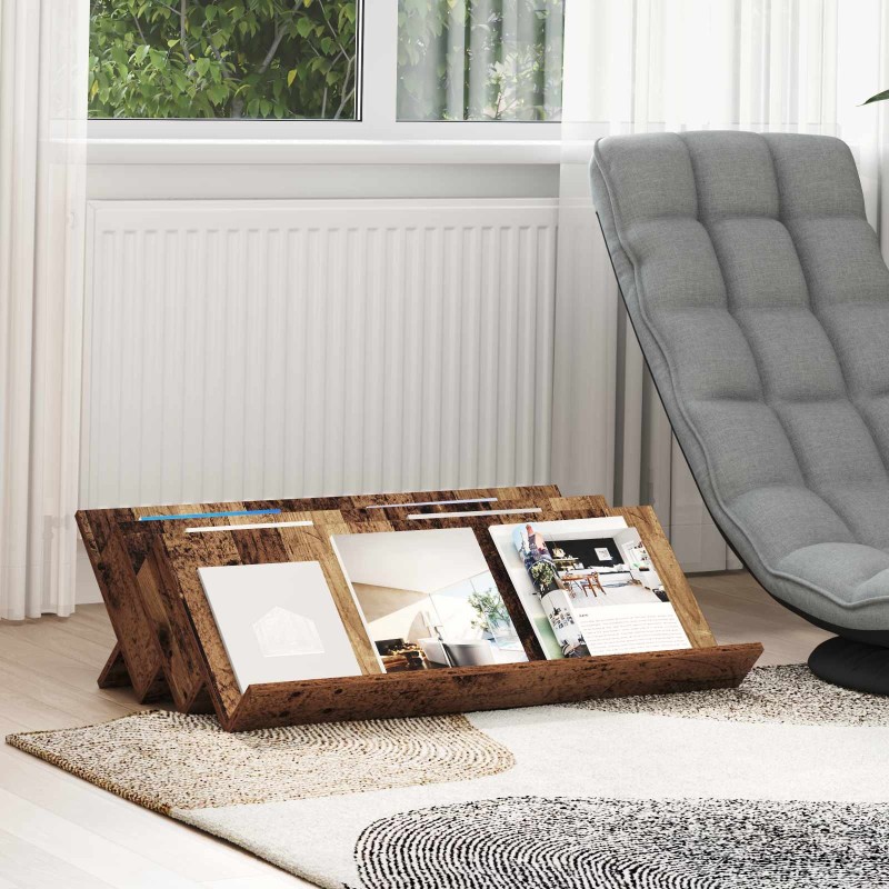 Étagère à magazines avec étagère Bois ancien 90 x 53 x 28,5 cm 619871619871