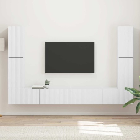 Ensemble meuble TV 8 pcs Blanc Bois d'ingénierie 619882619882