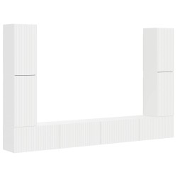 Ensemble meuble TV 8 pcs Blanc Bois d'ingénierie 619882619882
