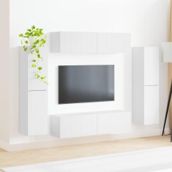 Ensemble meuble TV 8 pcs Blanc Bois d'ingénierie 619882619882
