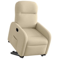 Fauteuil inclinable électrique crème tissu 619885619885