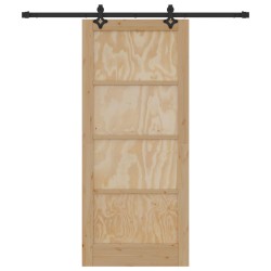 Porte coulissante Naturel et noir 86 x 198,5 cm 619887619887