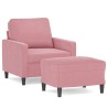 Fauteuil avec repose-pied Rose 60 cm Velours 619889619889