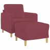 Fauteuil avec repose-pied Rouge bordeaux 60 cm Tissu 619890619890