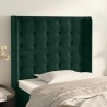 Tête de lit avec oreilles Vert foncé 83x16x118/128 cm Velours  619891619891