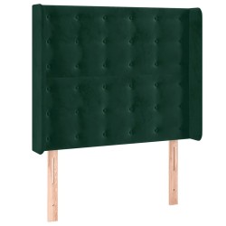 Tête de lit avec oreilles Vert foncé 83x16x118/128 cm Velours  619891619891
