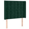 Tête de lit avec oreilles Vert foncé 83x16x118/128 cm Velours  619891619891