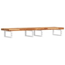 Étagère de vasque murale acier et bois massif d'acacia 619894619894