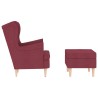 Fauteuil avec repose-pied Rouge bordeaux Tissu 619895619895