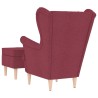 Fauteuil avec repose-pied Rouge bordeaux Tissu 619895619895