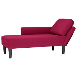 Fauteuil long avec coussin et accoudoir droit rouge bordeaux 619899619899