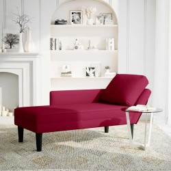 Fauteuil long avec coussin et accoudoir droit rouge bordeaux 619899619899